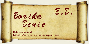 Borika Denić vizit kartica